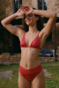 Haut de maillot triangle Mélanie - Rouge framboise