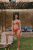 Haut de maillot triangle Mélanie - Rouge framboise
