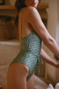 Maillot une pièce Ellis - Carreaux vert