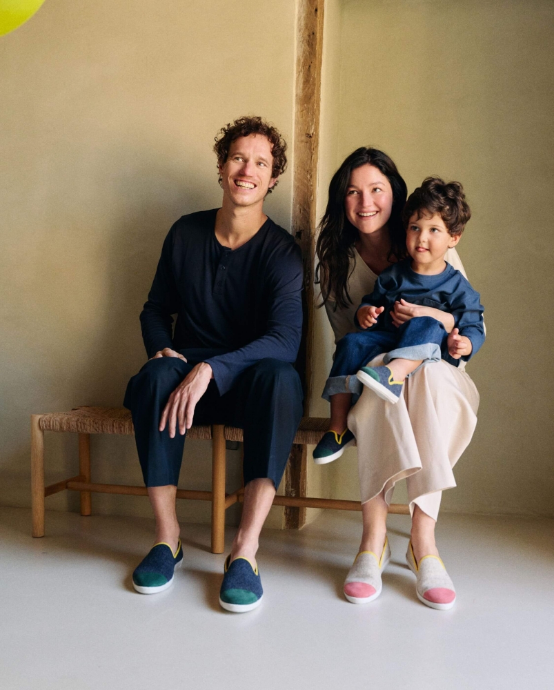 Chausson homme Bruson, laine play marine