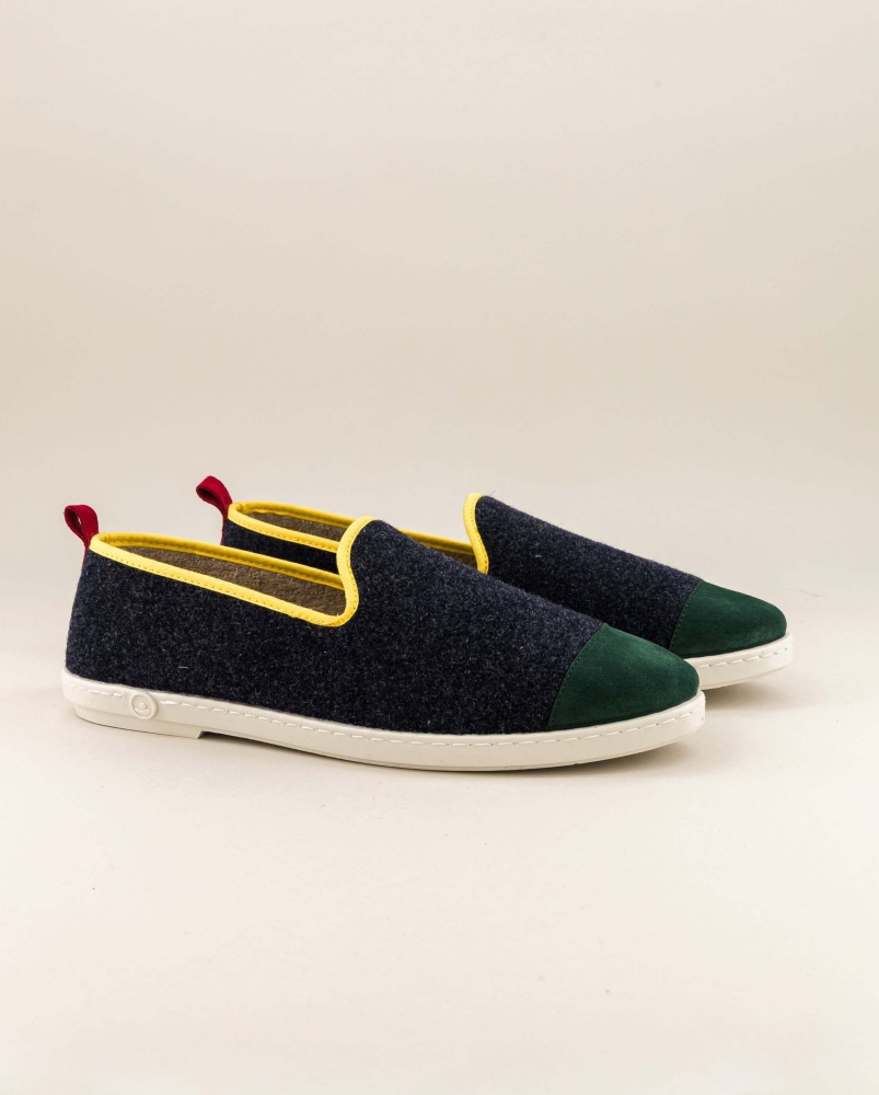 Chausson homme Bruson, laine play marine