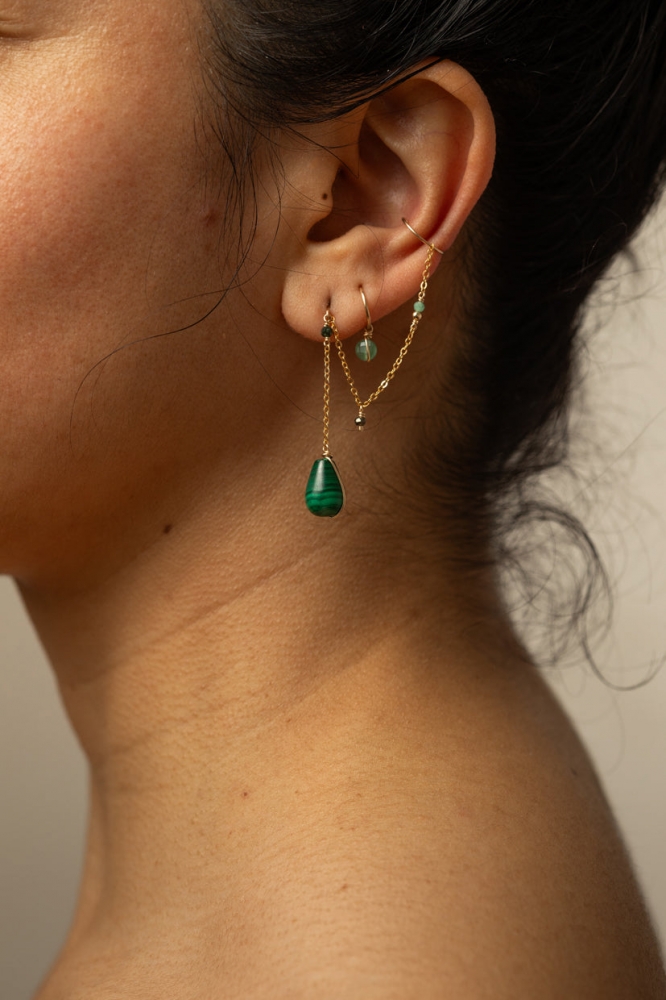 Mini créoles Stella - Aventurine 