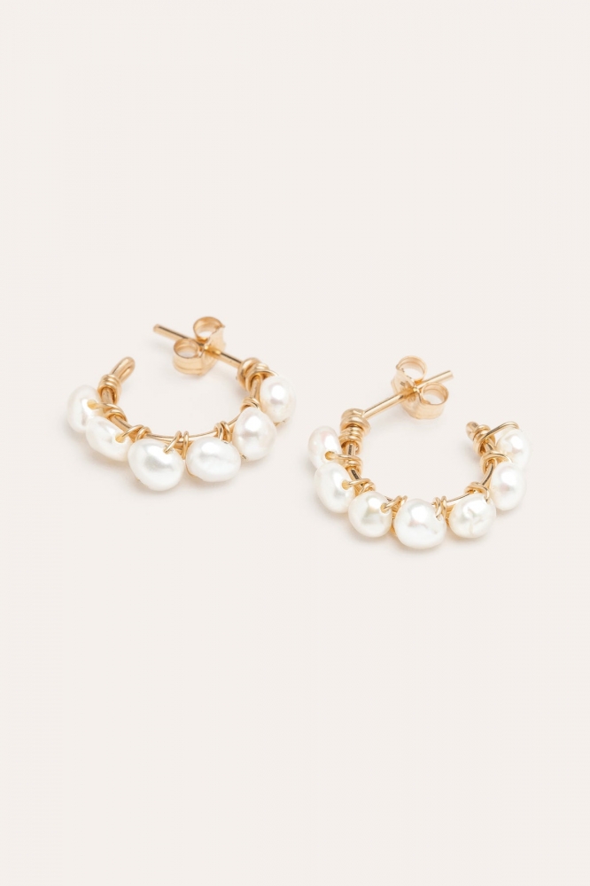 Petites créoles Bouton  - Perles de culture 