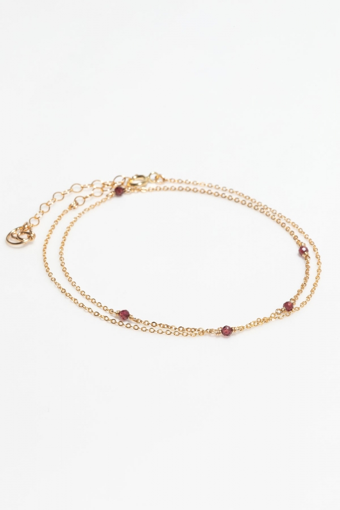 Bracelet - Collier Satellite Grenat