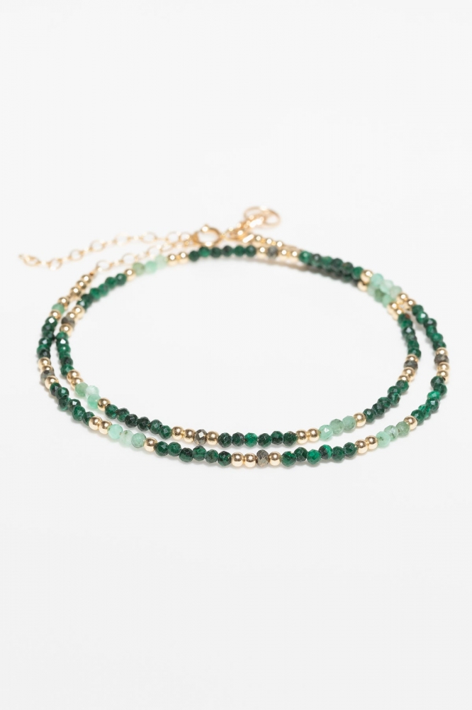 Collier-Bracelet double Queen - Menthe