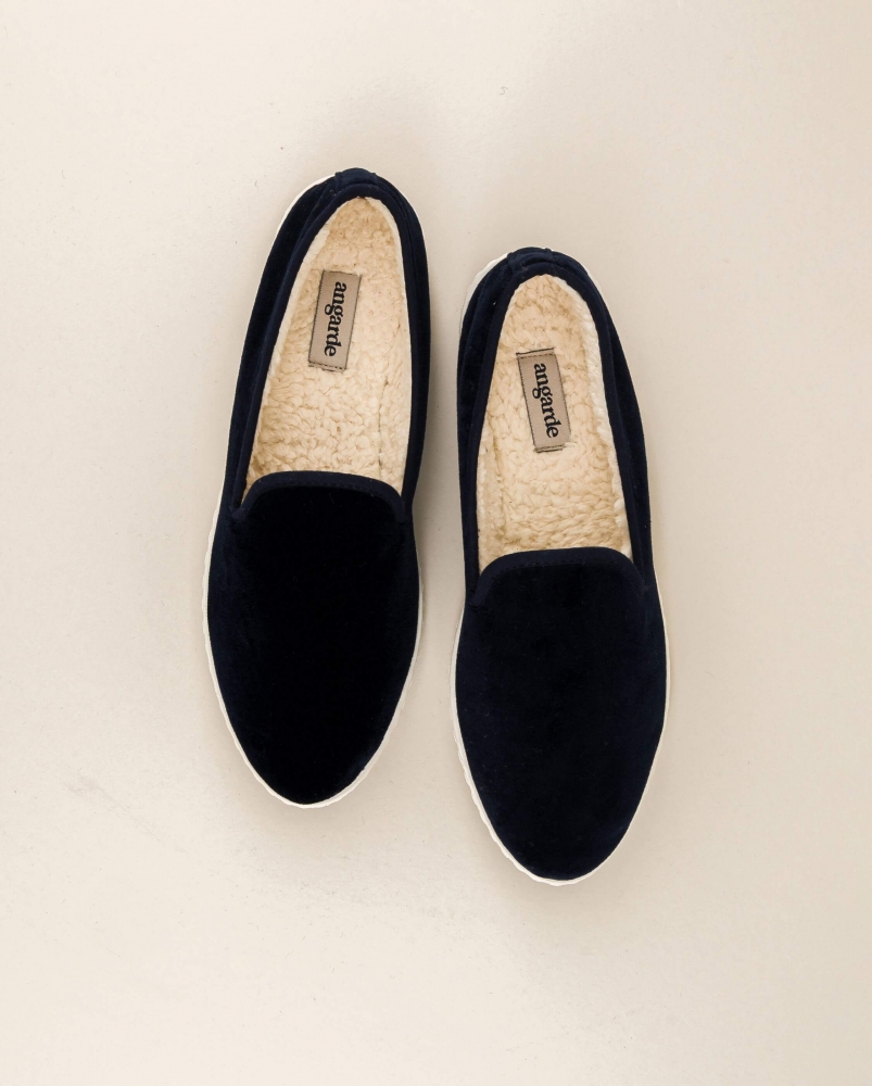 Chausson homme Bruson, velours marine