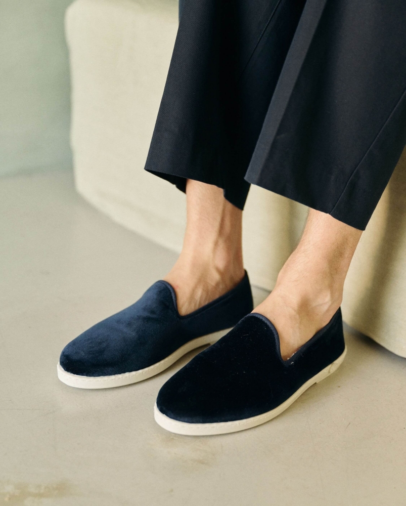 Chausson homme Bruson, velours marine