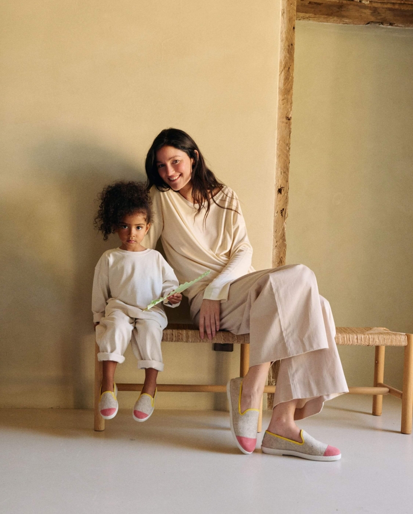 Chausson enfant Bruson, laine play beige
