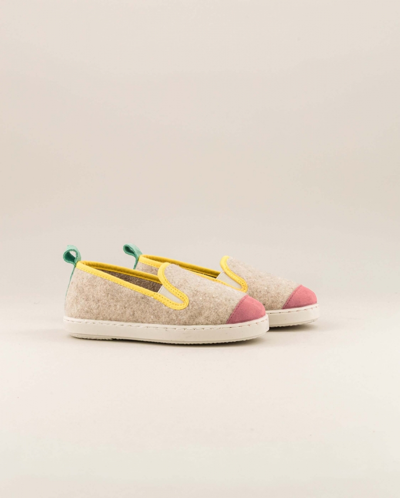 Chausson enfant Bruson, laine play beige