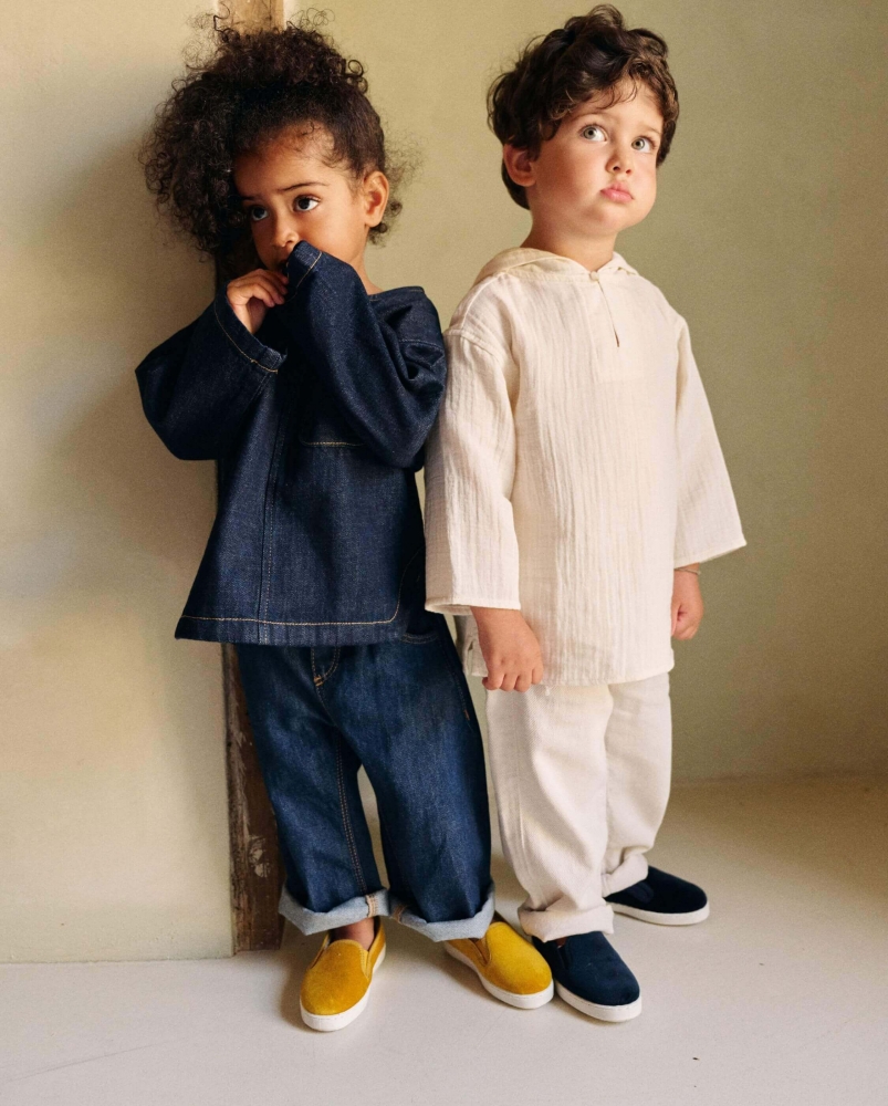 Chausson enfant Bruson, velours marine