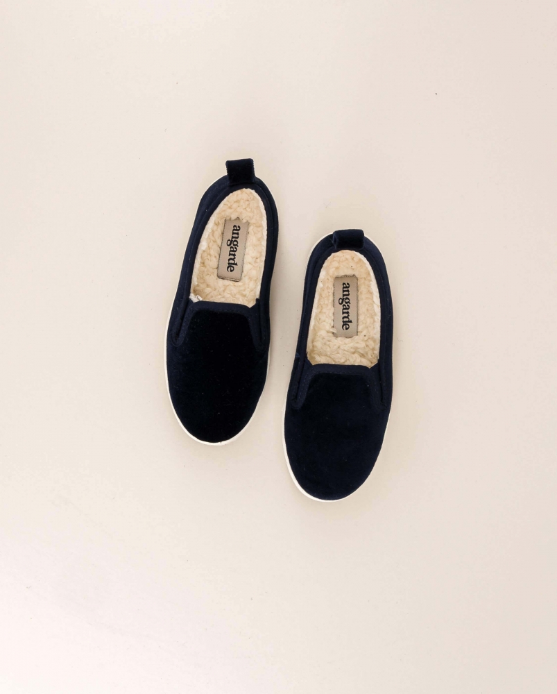 Chausson enfant Bruson, velours marine