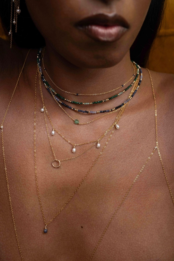 Collier-Bracelet double Queen - Menthe