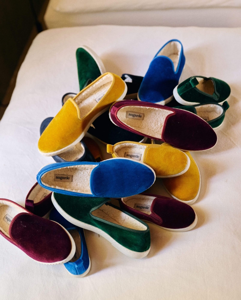 Chausson homme Bruson, velours marine