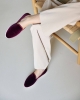 Chausson femme Bruson, velours bordeaux