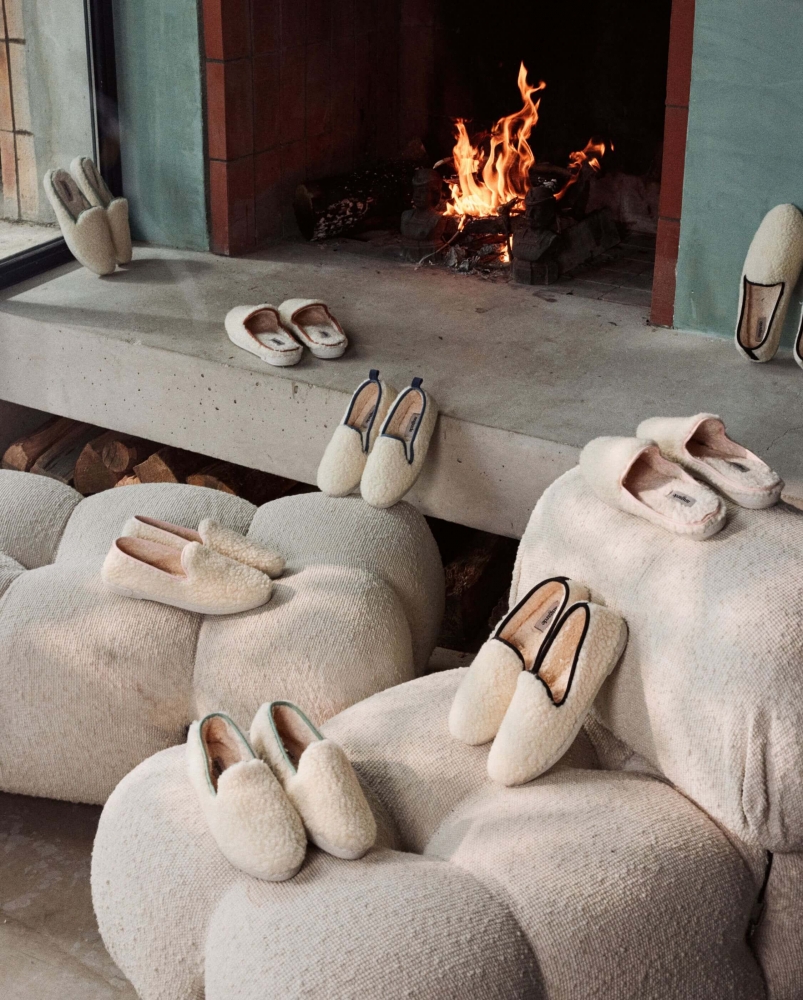 Paire 2 - Chausson homme Bruson, bouclette de laine jean