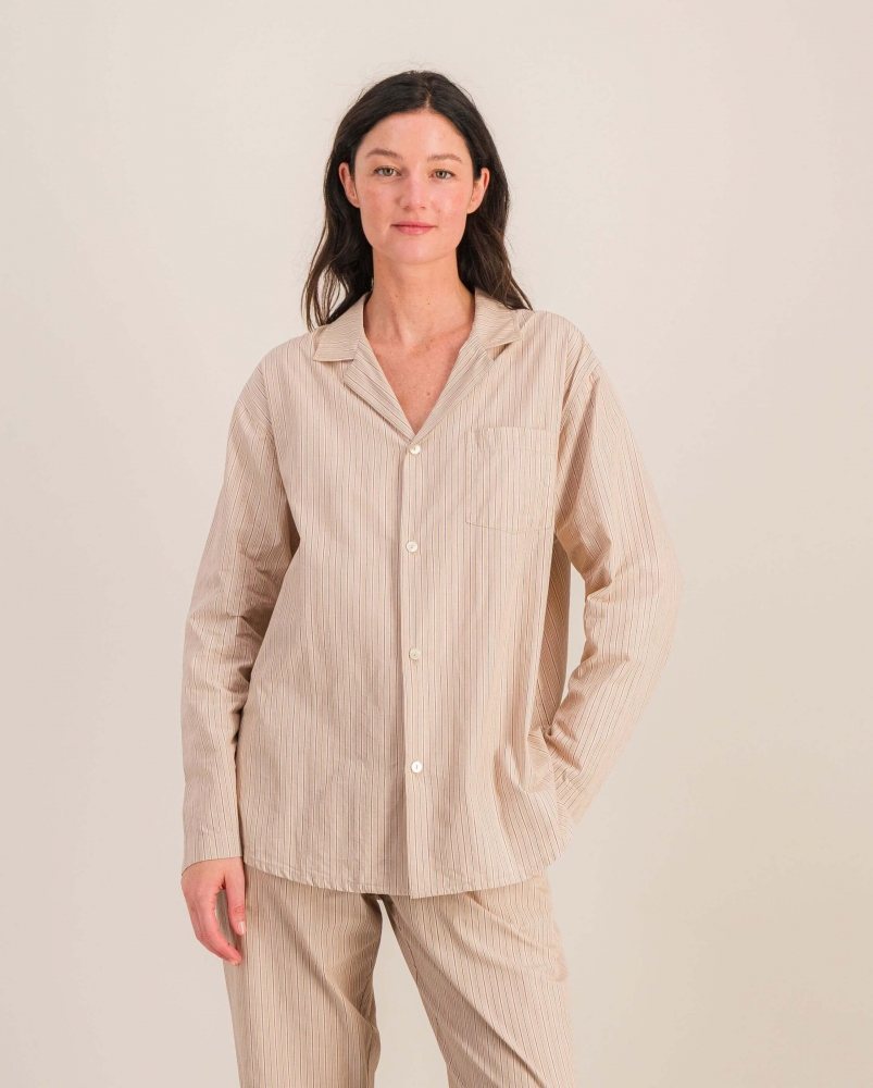 Chemise femme Flaine, coton bio beige