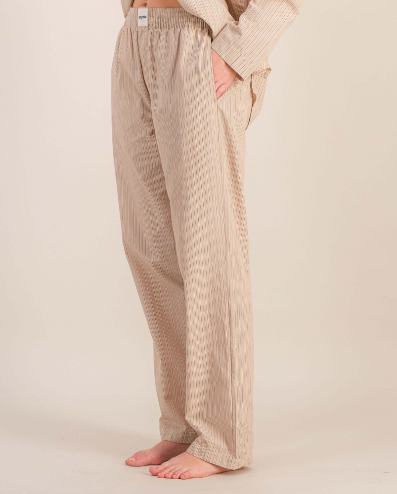 Pantalon femme Flaine, coton bio beige