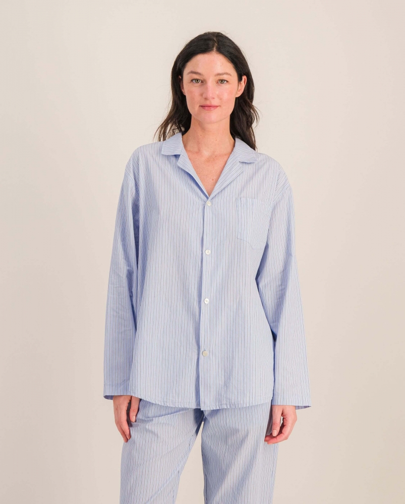 Chemise femme Flaine, coton bio bleu