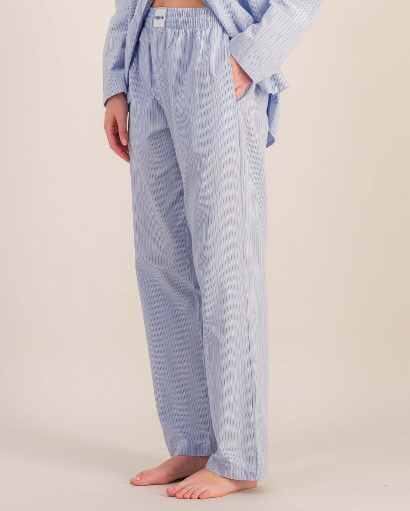 Pantalon femme Flaine, coton bio bleu