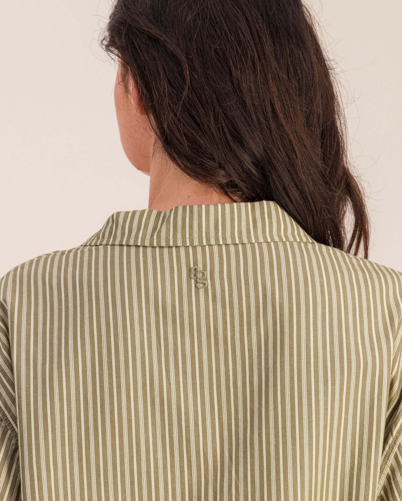 Chemise femme Flaine, coton bio kaki