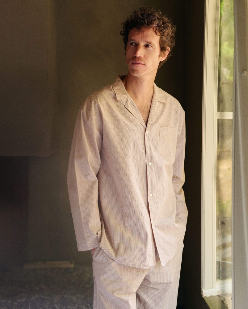 Chemise homme Flaine, coton bio beige