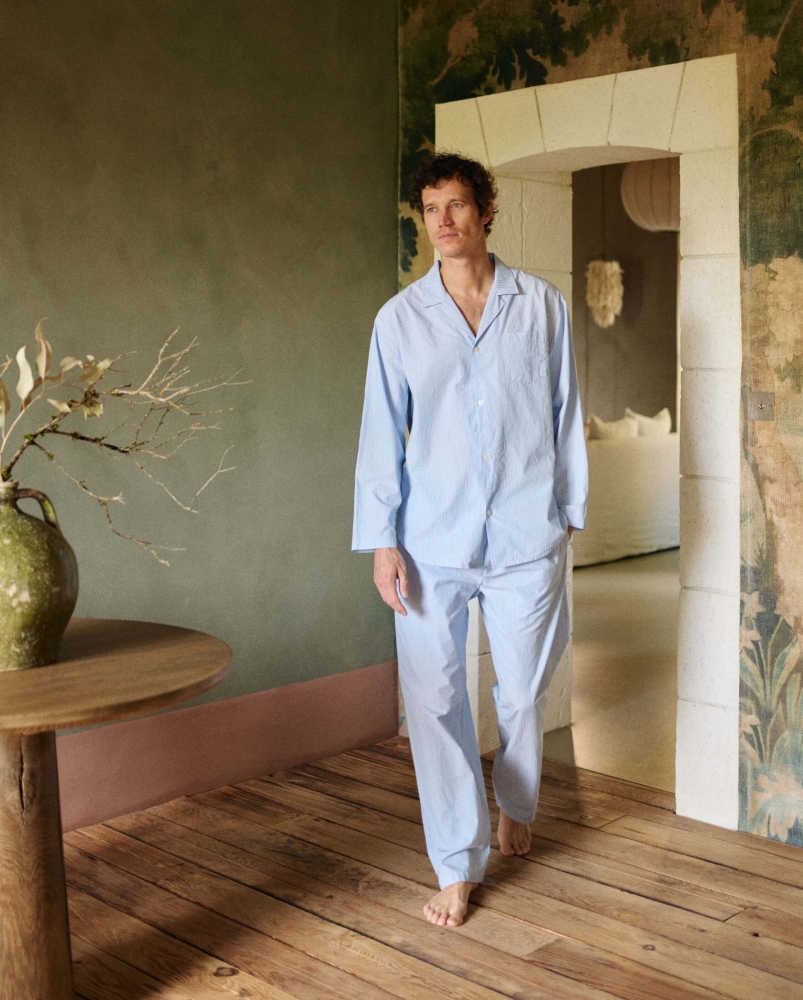 Chemise homme Flaine, coton bio bleu