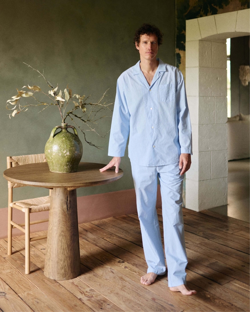 Chemise homme Flaine, coton bio bleu