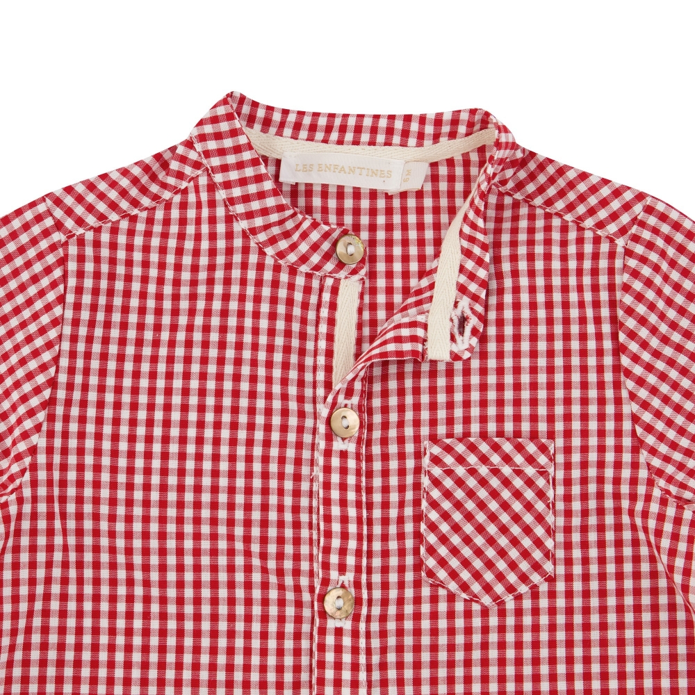 Blouse frelon vichy pivoine