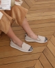 Paire 2 - Chausson enfant Bruson, laine beige léopard