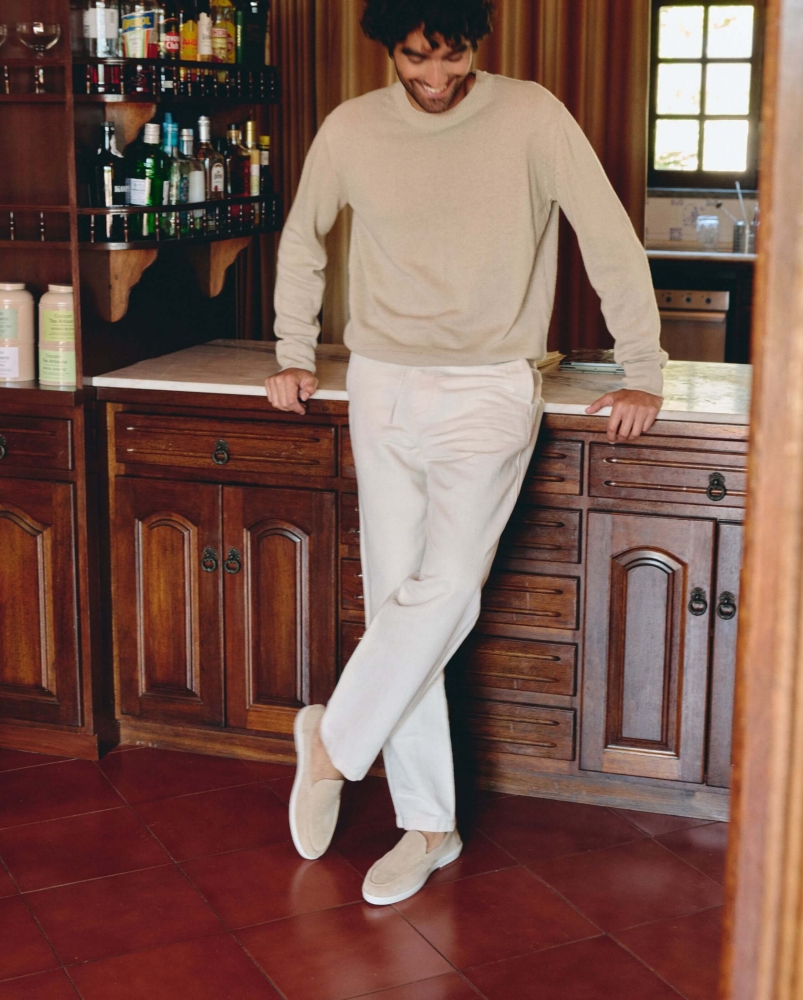 Mocassin homme Byron, cuir suède beige
