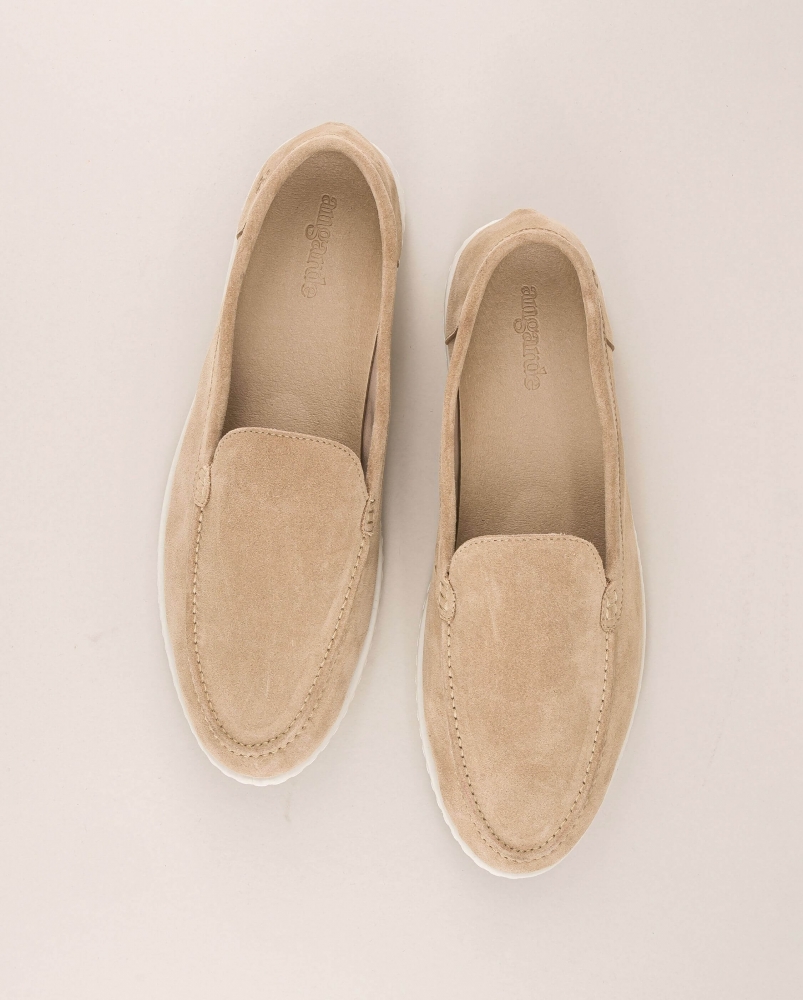 Mocassin homme Byron, cuir suède beige