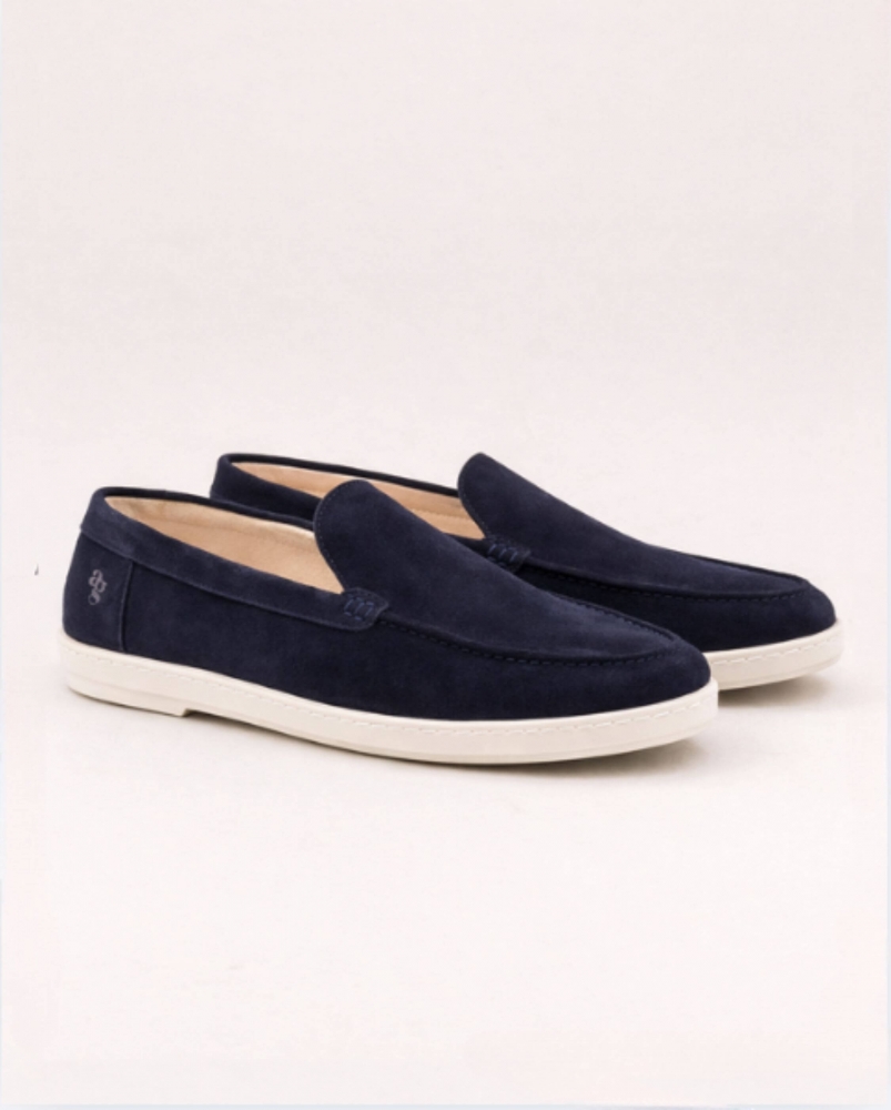 Mocassin homme Byron, cuir suède marine