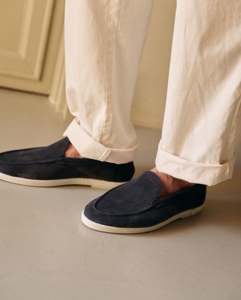 Mocassin homme Byron, cuir suède marine