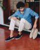 Mocassin homme Byron, cuir suède marine