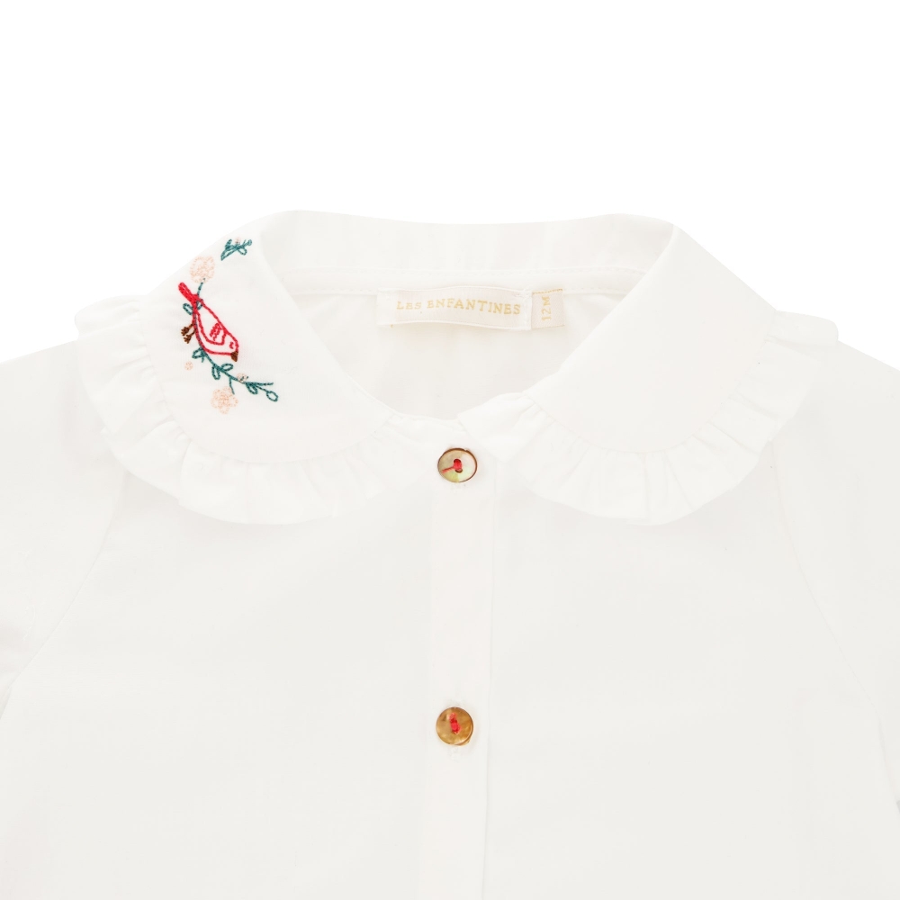 Blouse Chenille Popeline blanche