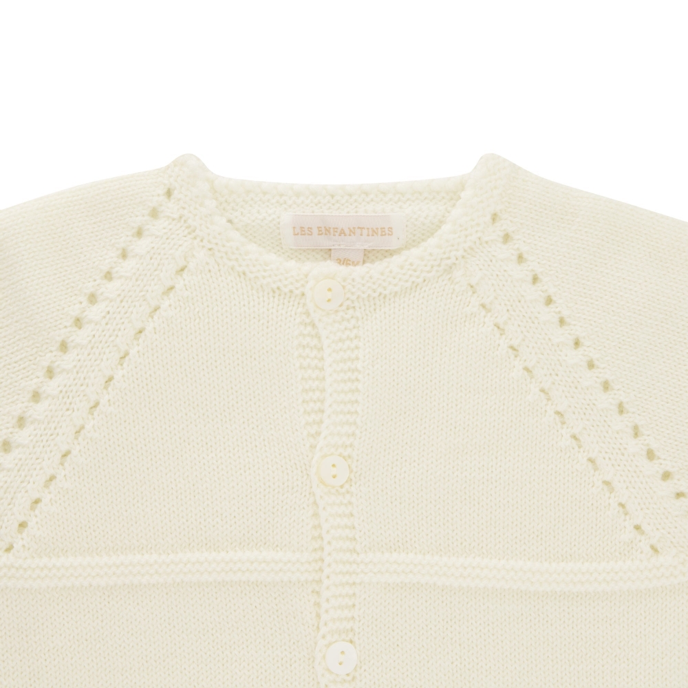 Cardigan laine Chevreuil blanc éclatant