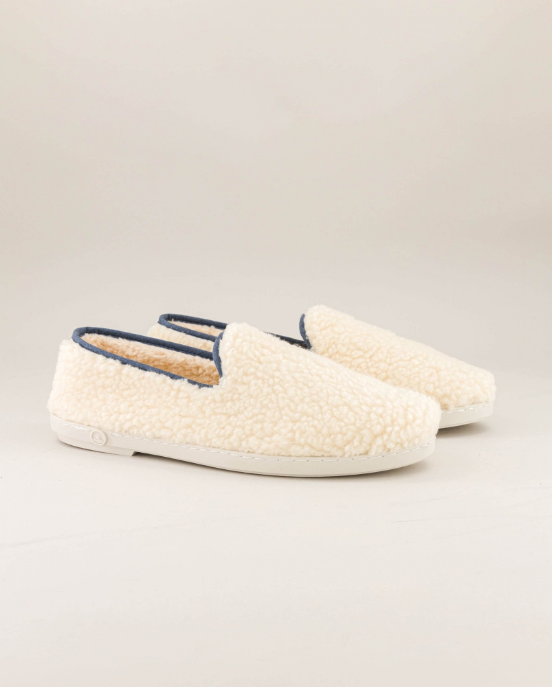 Paire 2 - Chausson homme Bruson, bouclette de laine jean