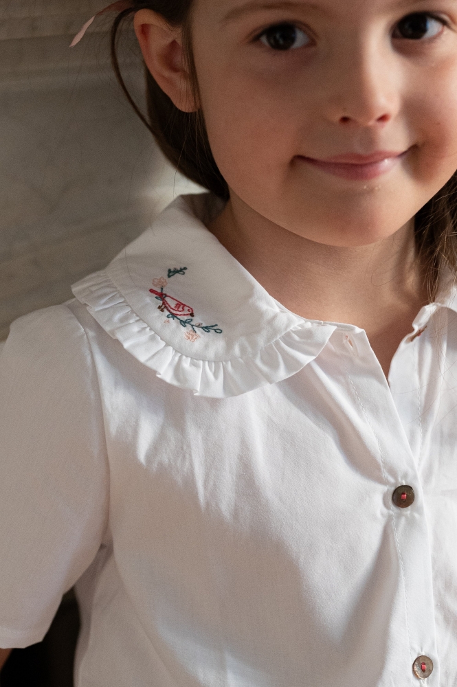 Blouse Chenille Popeline blanche