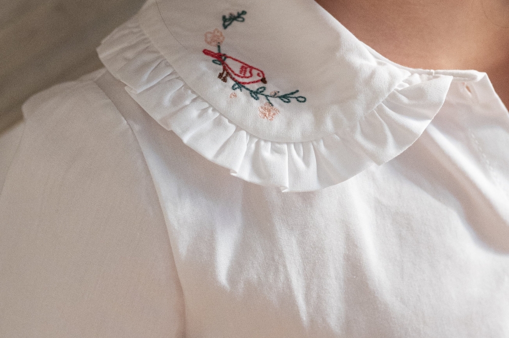 Blouse Chenille Popeline blanche