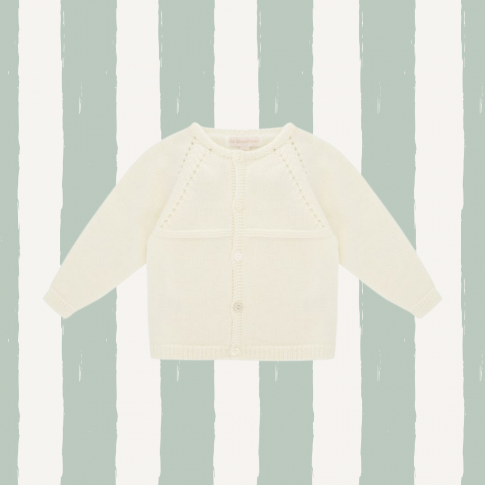 Cardigan laine Chevreuil blanc éclatant
