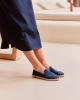 Espadrille femme Cenitz, lin marine paillettes