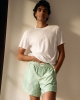 Short homme Manly, tencel rayures vert
