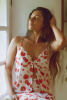 Top Charlotte - Imprimé Fleurs rouges