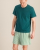 Short homme Manly, tencel rayures vert