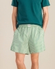 Short homme Manly, tencel rayures vert