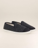 Chausson homme Bruson, laine gris noir