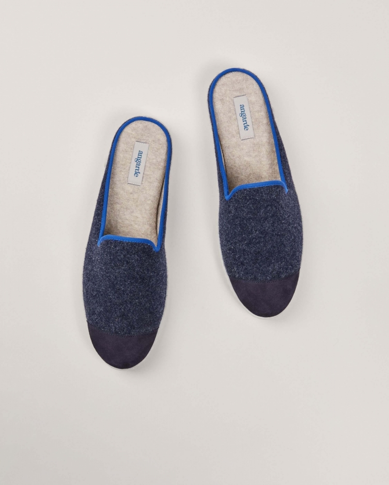Mule homme Aime, laine marine océan