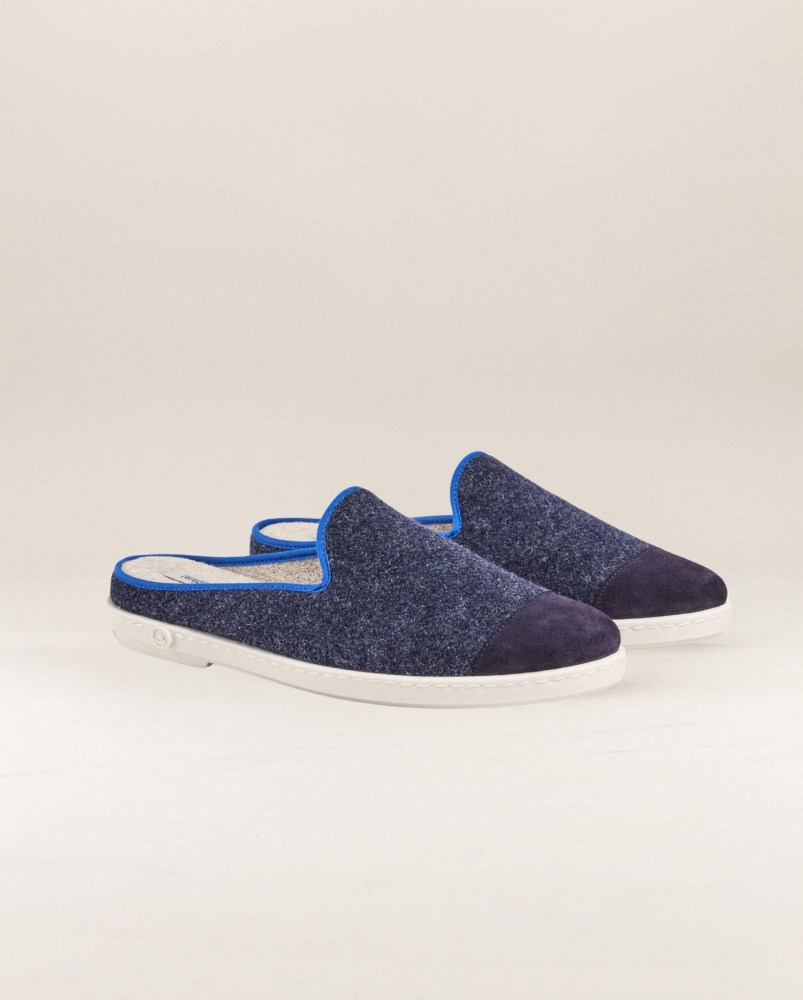 Mule homme Aime, laine marine océan