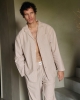 Chemise homme Flaine, coton bio beige