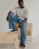 Mule homme Aime, laine marine océan
